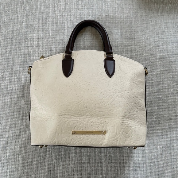 Brahmin | Bags | Brahmin Lg Duxbury Satchel Ivory With Brown  Brahmin LG Duxbury Satchel. Ivory with brown trim